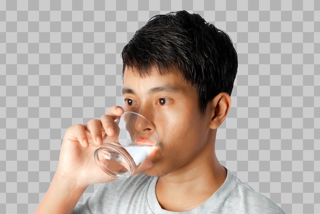 Trinkwasser des jungen Mannes