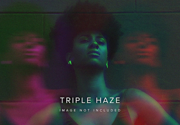 Triple Haze Glitch Fotoeffekt Mockup