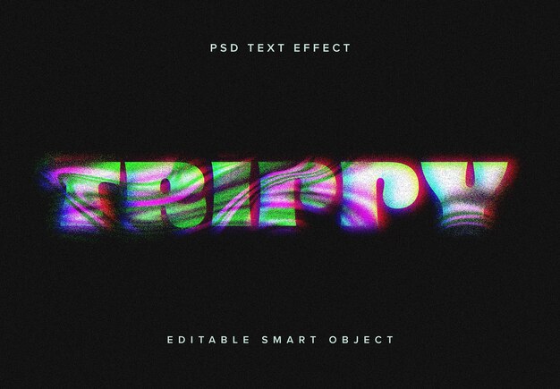 Trippy Dissolving Text Effect Mockup (Modelo de efeito de texto dissolvido por Trippy)