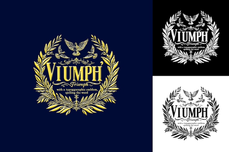 PSD el triunfo de victorias con un emblema tipográfico que escribe los peores diseños de símbolos culturales de méxico