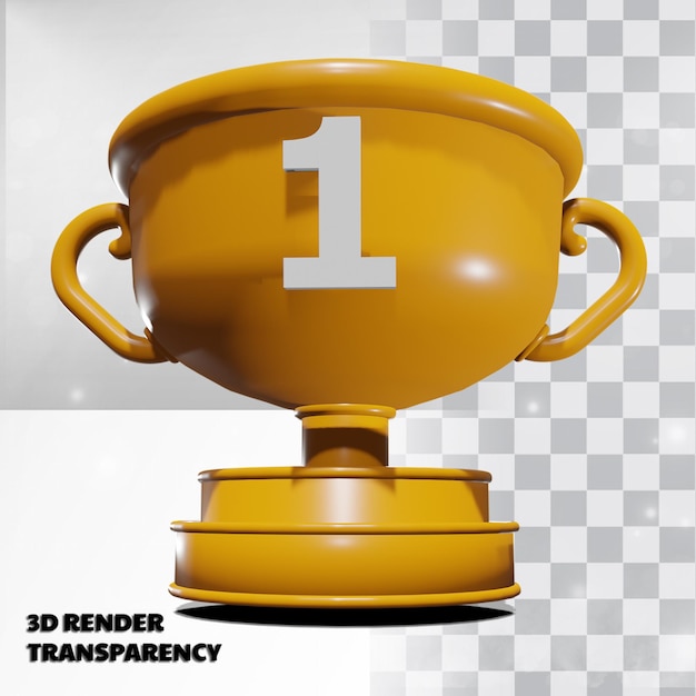 Trofeo 3D con trasparenza Render Modeling Premium Psd