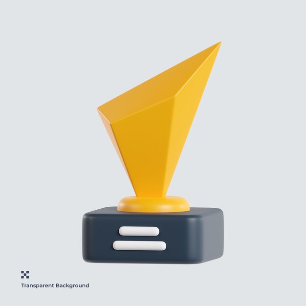 trofeo, 3d, icono, ilustración