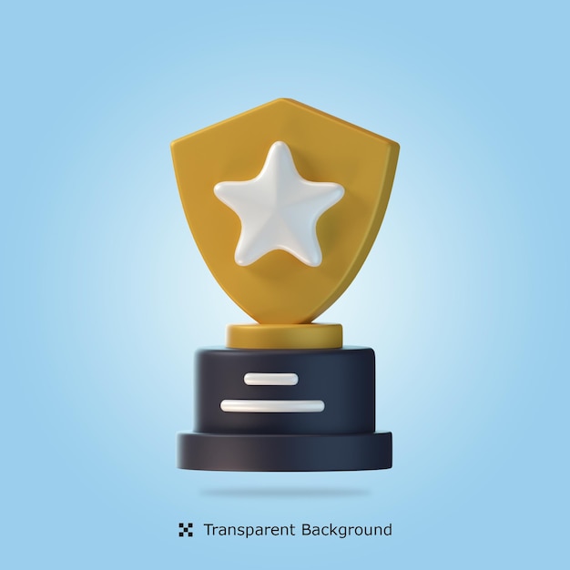 trofeo, 3d, icono, ilustración
