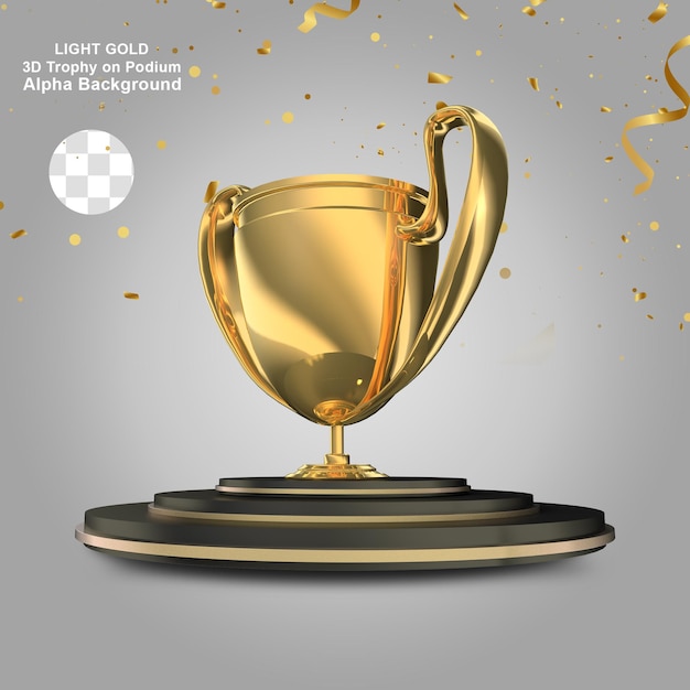 Trofeo 3D Light Gold en el podio