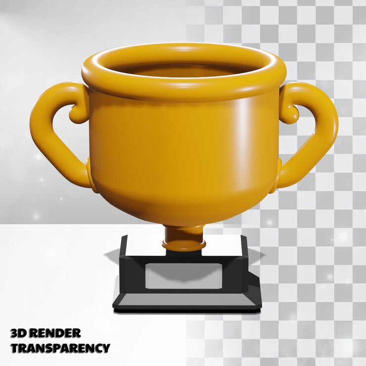 PSD trofeo 3d con transparencia modelado de render premium psd