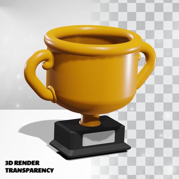 Trofeo 3d con transparencia modelado de render premium psd