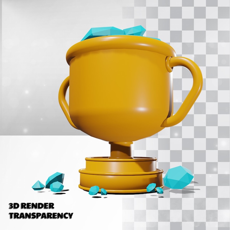 PSD trofeo 3d con transparencia modelado de render premium psd