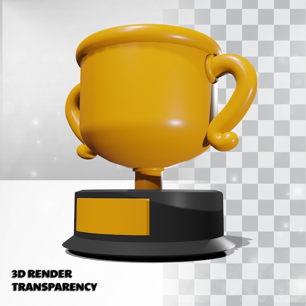 Trofeo 3d con transparencia modelado de render premium psd