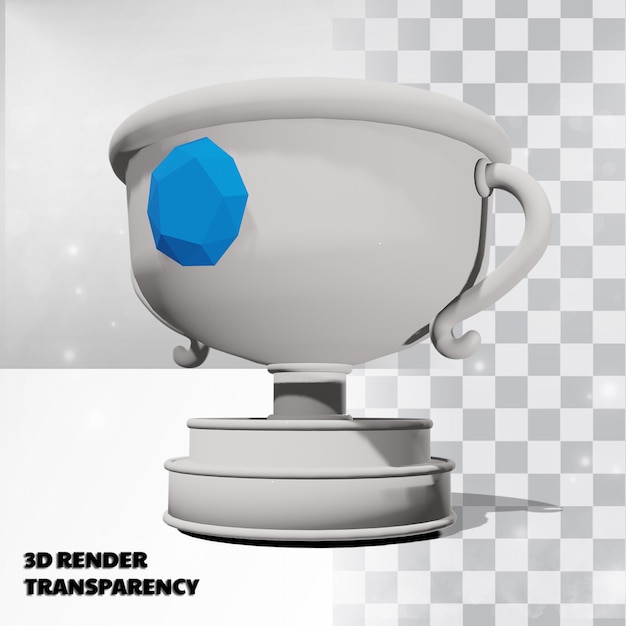 Trofeo 3D con Transparencia Modelado de Render Premium Psd