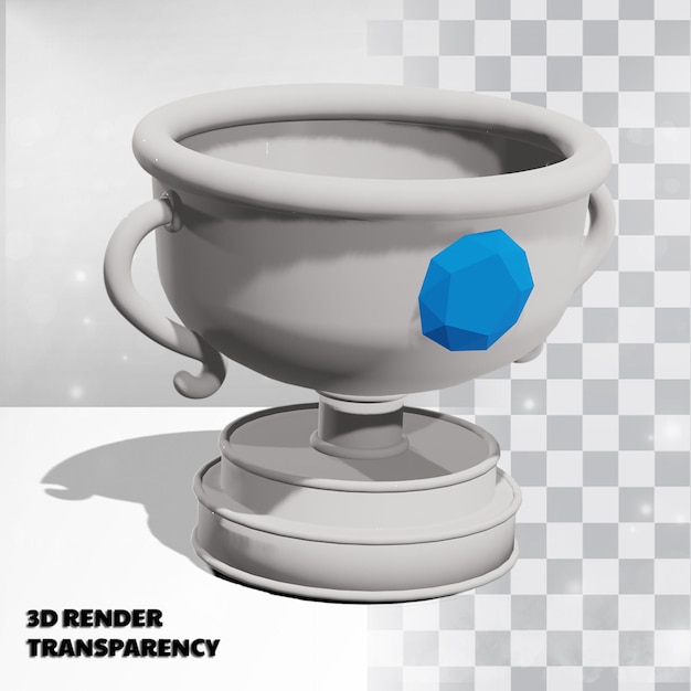 PSD trofeo 3d con transparencia modelado de render premium psd