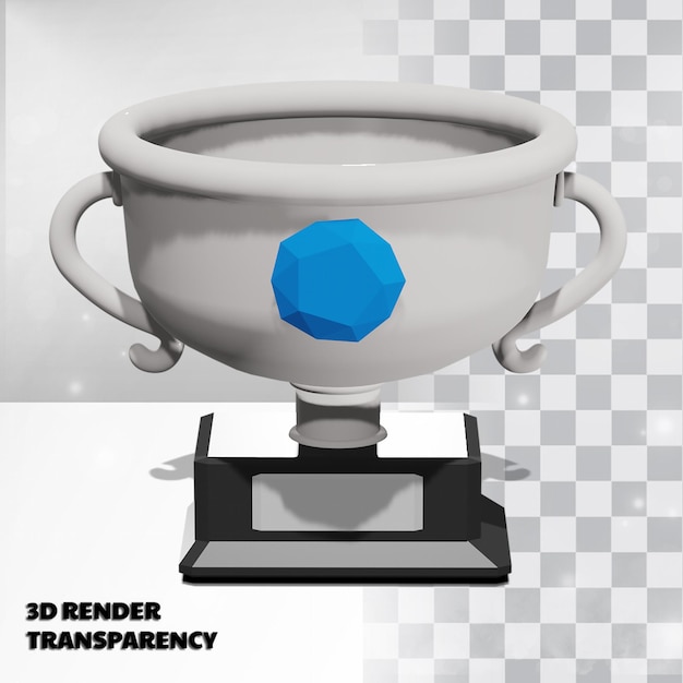 PSD trofeo 3d con transparencia modelado de render premium psd