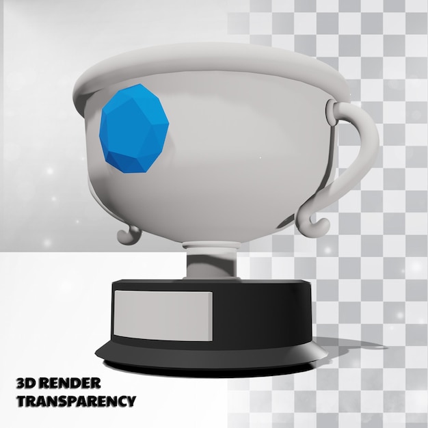 Trofeo 3D con Transparencia Modelado de Render Premium Psd