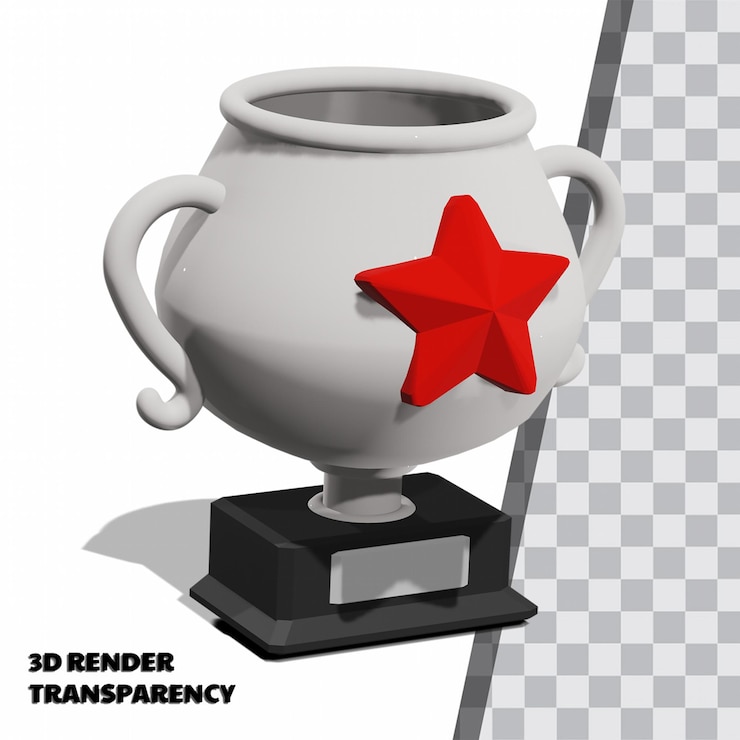 PSD trofeo 3d con transparencia modelado de render premium psd