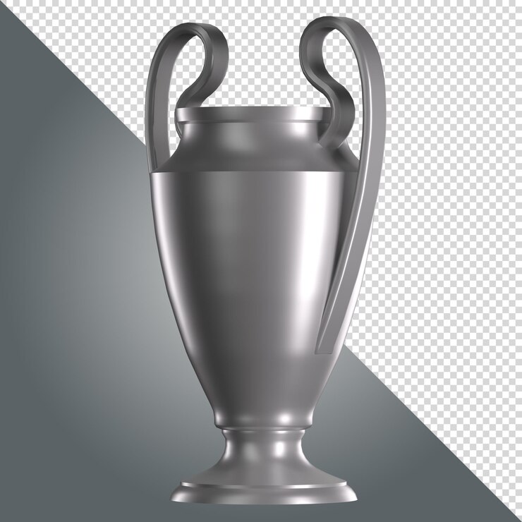 PSD trofeo bianco opaco inclinato a sinistra png sport