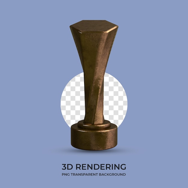 PSD trofeo de bronce 3d renderizado fondo transparente