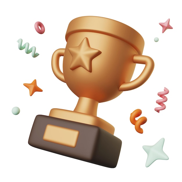 trofeo de bronce icono gráfico en 3D