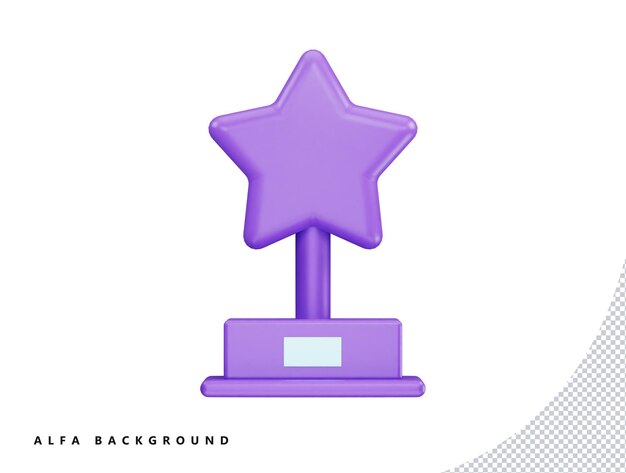 Trofeo de campeón con estilo minimalista de dibujos animados de icono de vector 3d