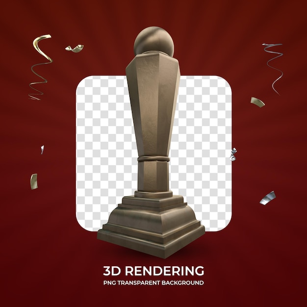 Trofeo de concesión de bronce representación 3d fondo transparente aislado