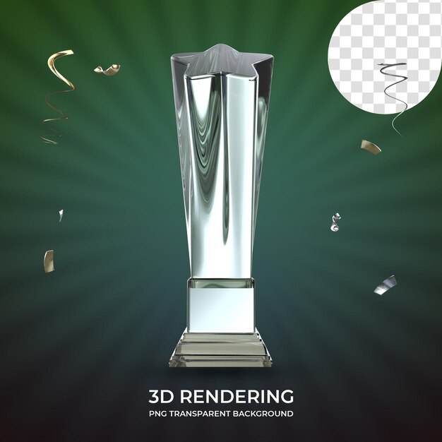 PSD trofeo de concesión de estrella de diamante representación 3d