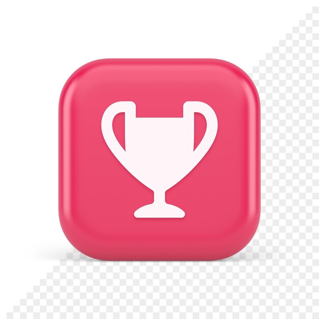 Trofeo de copa premio mejor victoria botón de logro primer lugar juego conexión en línea icono 3d