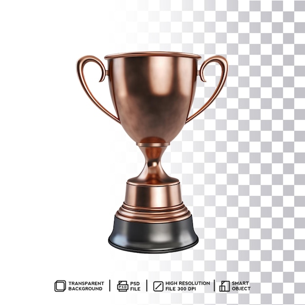 trofeo di bronzo per vincitore su sfondo trasparente