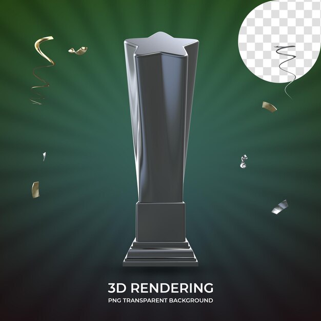 Trofeo de entrega de estrellas de plata representación 3d