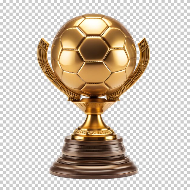 PSD trofeo de fútbol de oro png aislado en fondo transparente