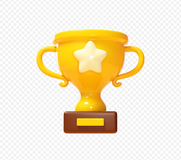 Trofeo del ganador Icon 3D Ilustración de fondo