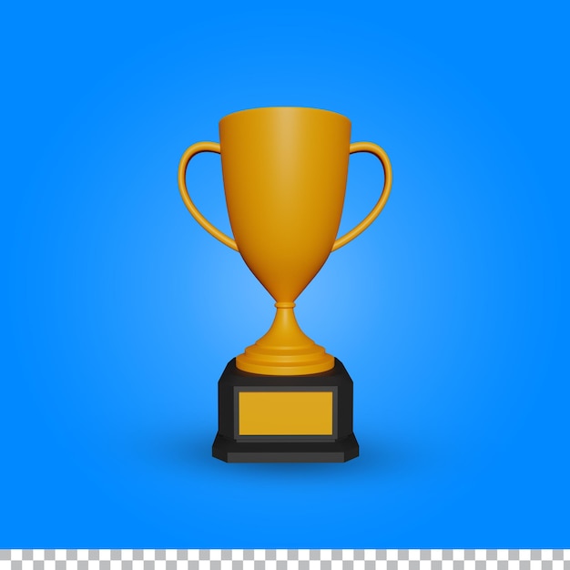 Trofeo de ganador de oro 3d con espacio de texto primer lugar de la competencia