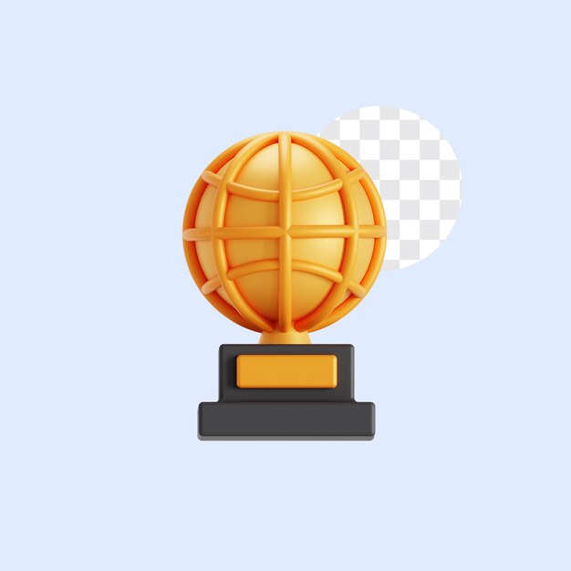 El trofeo del Icono del Globo en 3D