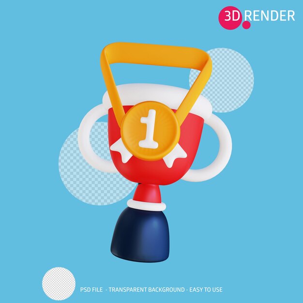 Trofeo de icono de procesamiento 3d 20