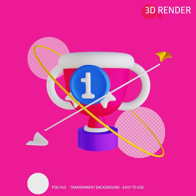 Trofeo de icono de renderizado 3D