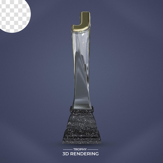 Trofeo con letra 3d renderizado fondo transparente