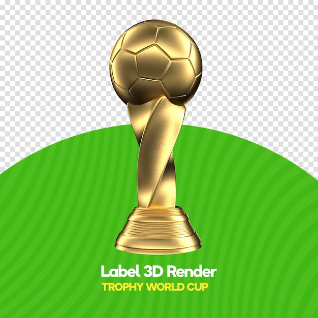 Trofeo de oro en forma de balón de fútbol en 3D Render