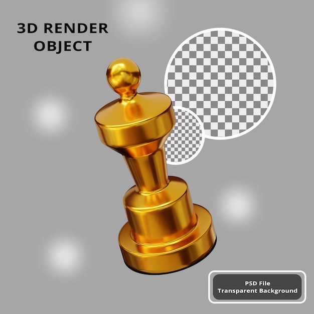 Trofeo de oro de renderizado 3d psd premium