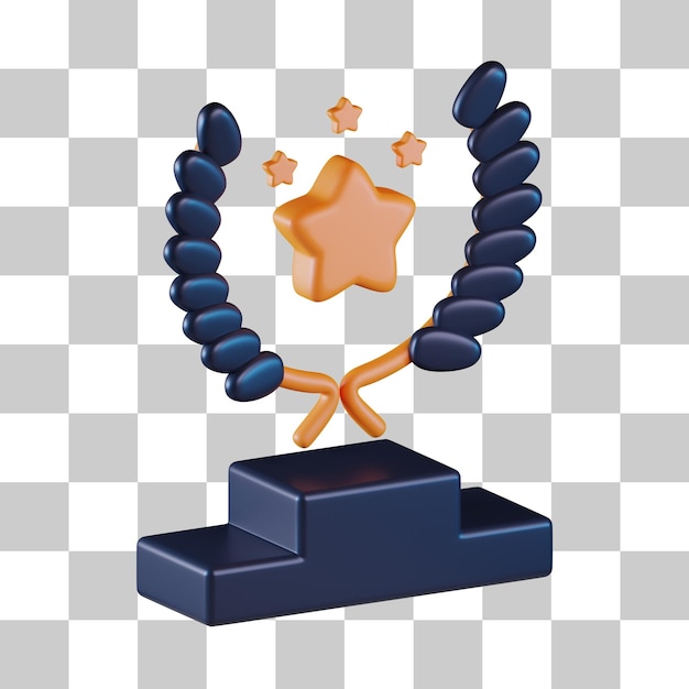 PSD trofeo, premio, 3d, icono