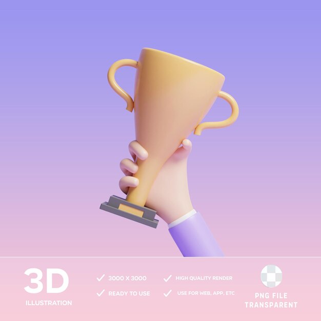 Trofeo PSD Ilustración en 3D