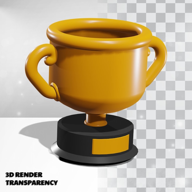 Troféu 3d com transparency render modeling premium psd