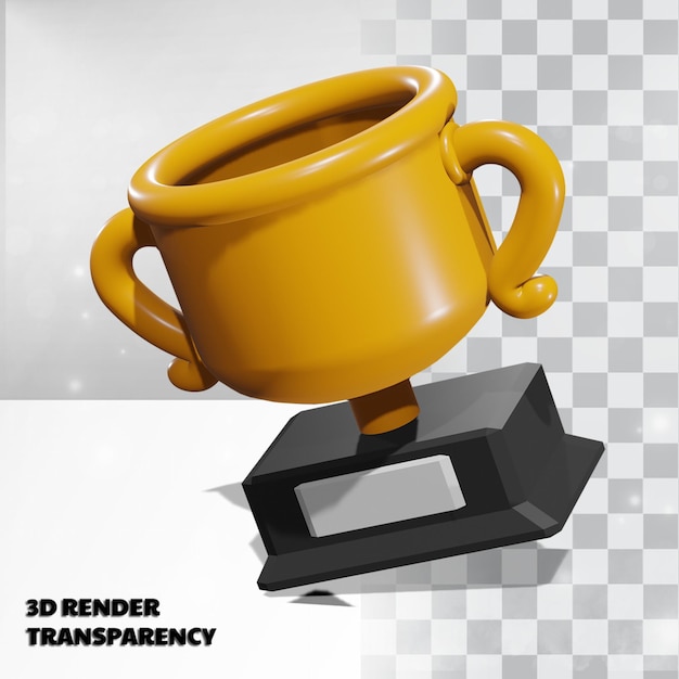 Troféu 3d com transparency render modeling premium psd