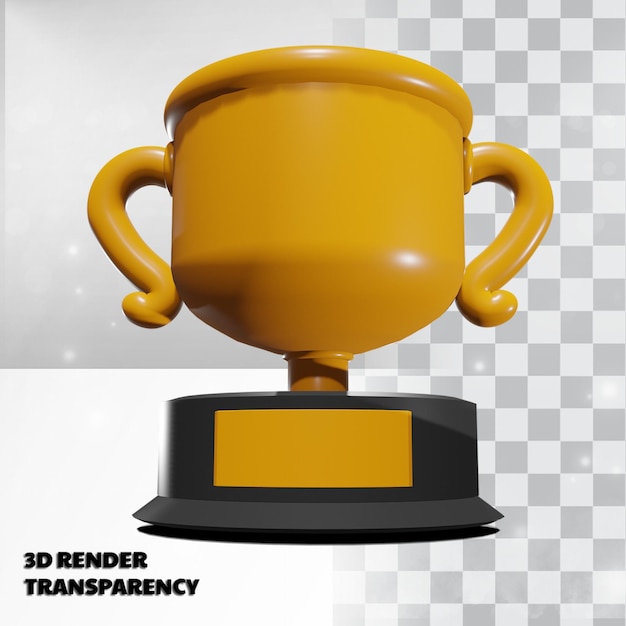 Troféu 3d com transparency render modeling premium psd