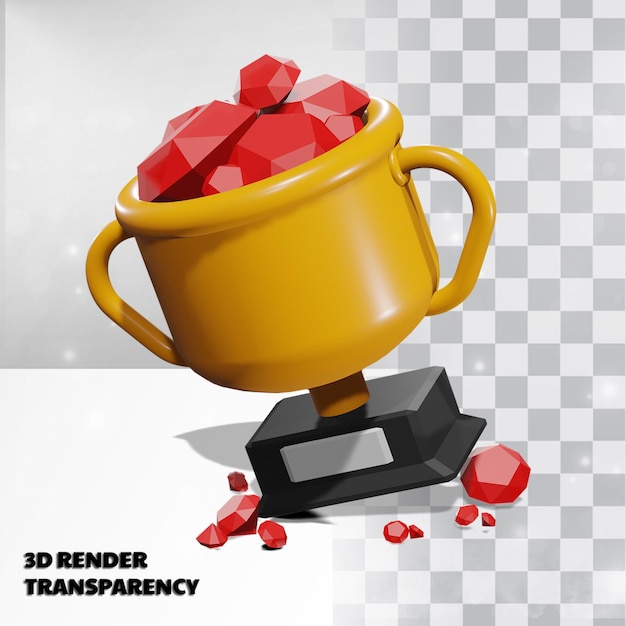 PSD troféu 3d com transparency render modeling premium psd