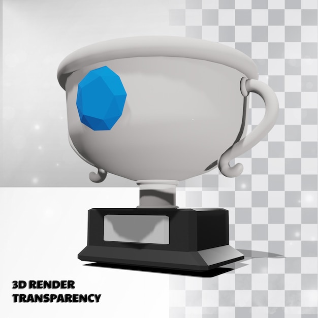 PSD troféu 3d com transparency render modeling premium psd