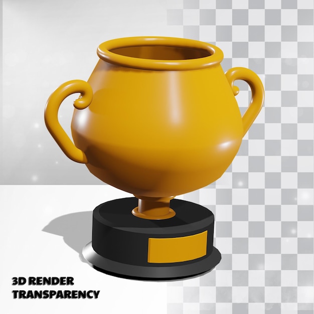 Troféu 3d com transparency render modeling premium psd