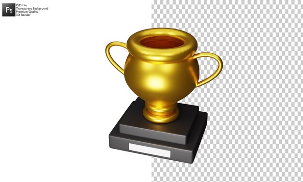 Troféu de desenho 3d isolado