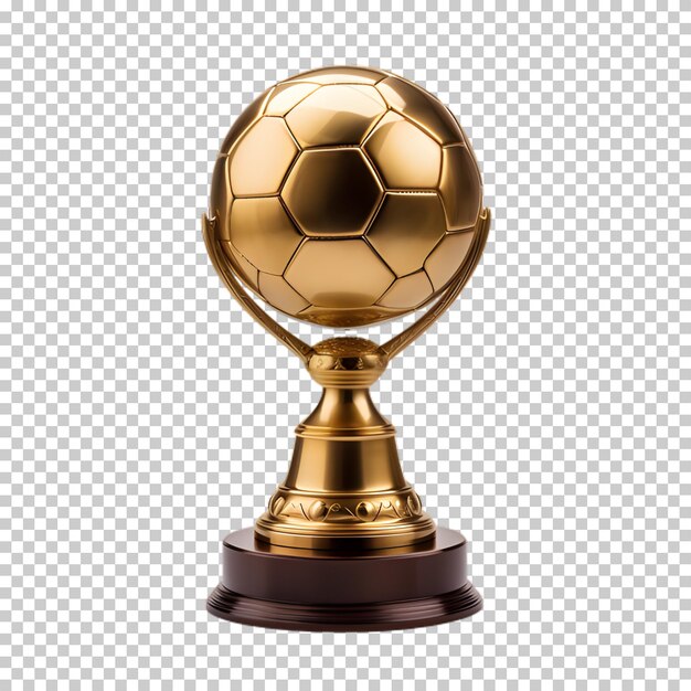 PSD troféu de futebol de ouro isolado em fundo transparente