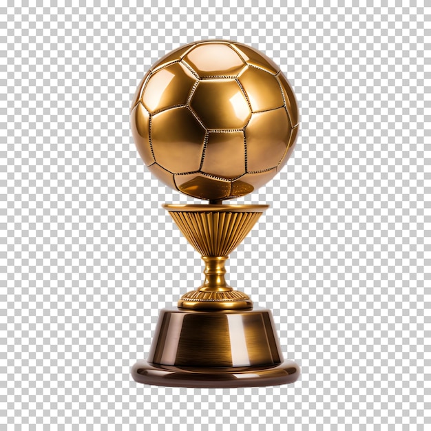 PSD troféu de futebol de ouro isolado em fundo transparente