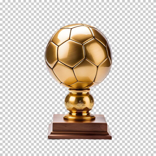 PSD troféu de futebol de ouro isolado em fundo transparente