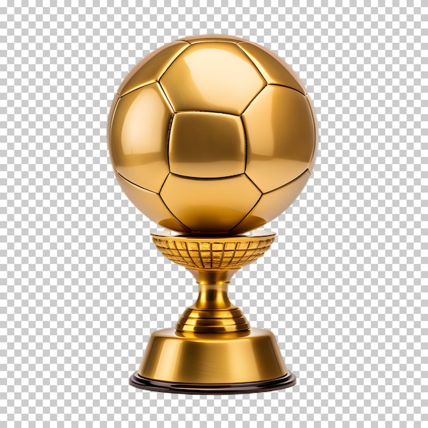 PSD troféu de futebol de ouro isolado em fundo transparente
