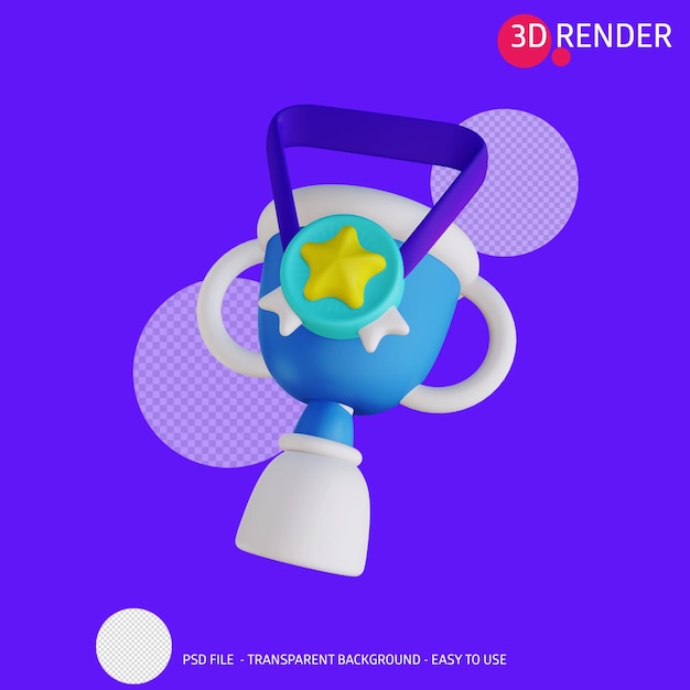 Troféu de ícone de renderização 3d