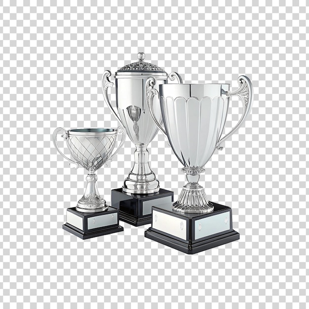 Troféu de vidro ou prêmio de vencedor de acrílico isolado em fundo transparente